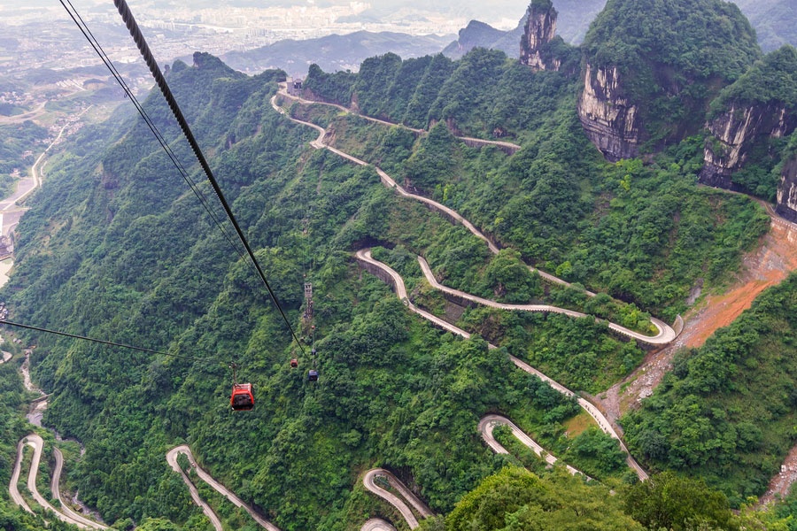 Teleférico de la montaña Tianmen, Zhangjiajie