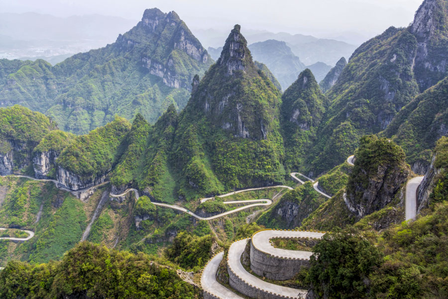 Road to Tianmen Mountain, Zhanjiajie City, Tianmen Mountain, Zhanjiajie City Road to Tianmen Mountain, Zhanjiajie City