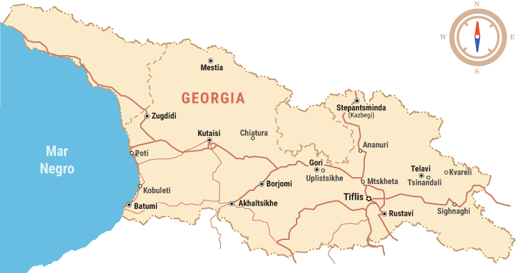 Mapa de Viaje de Georgia