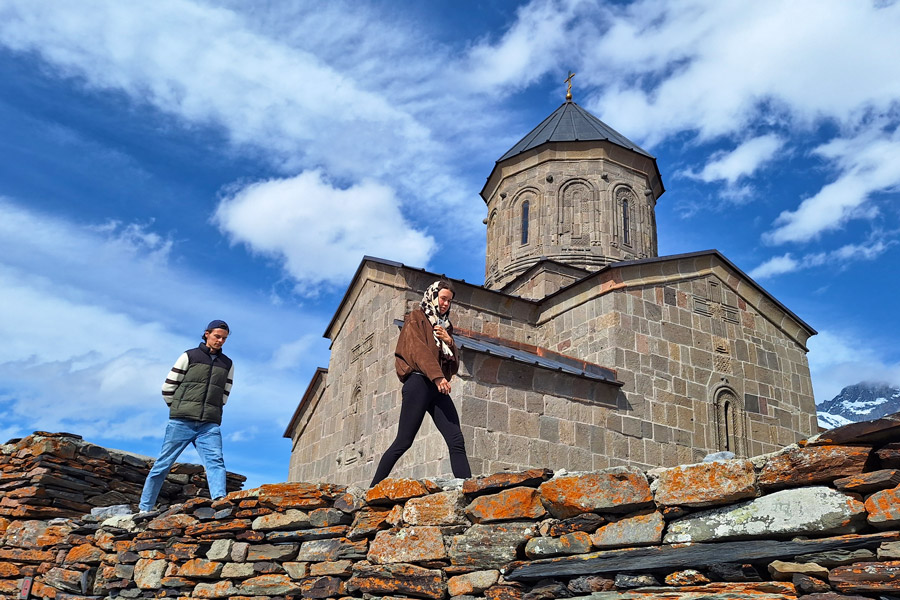 Gergeti Trinity Church near Stepantsminda Gergeti Trinity Church near Stepantsminda