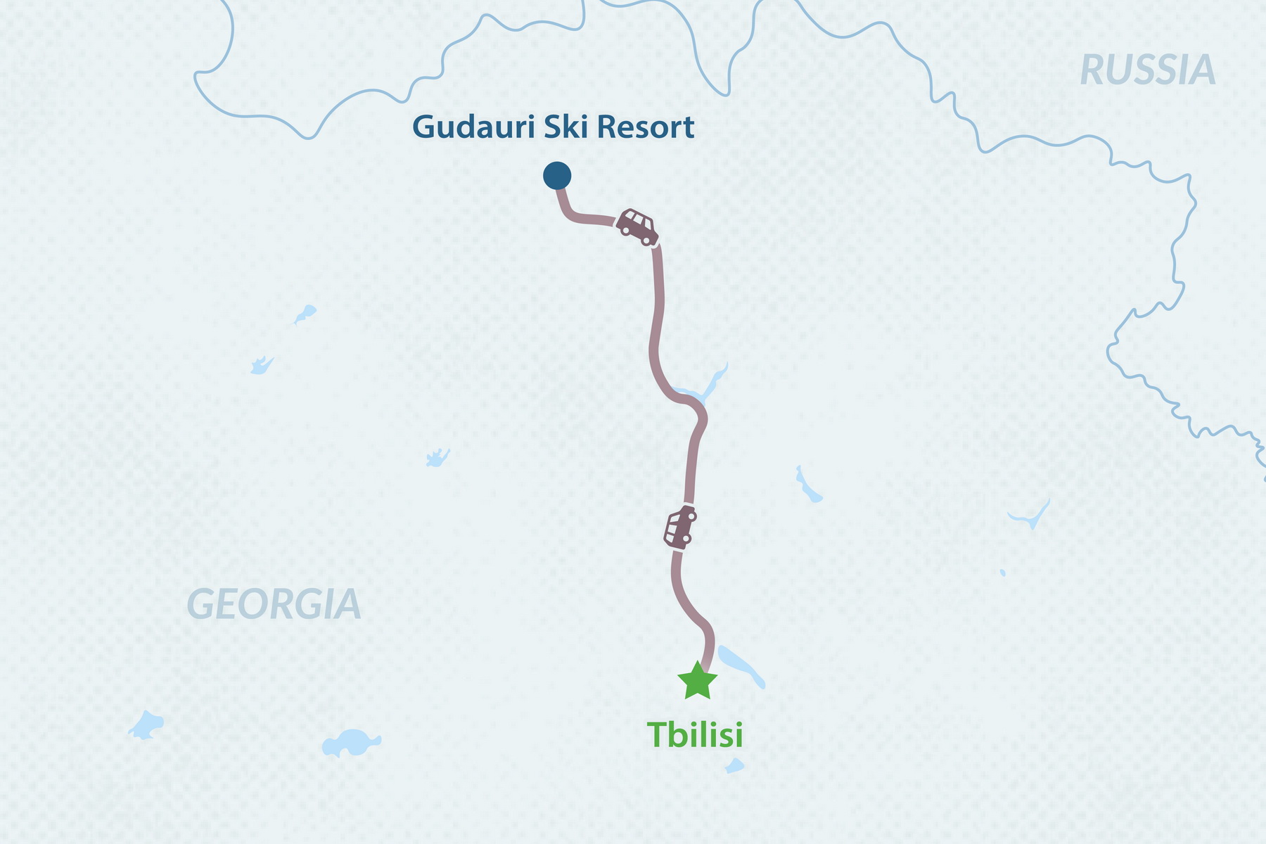 7-Day Gudauri Ski Tour in Georgia Map