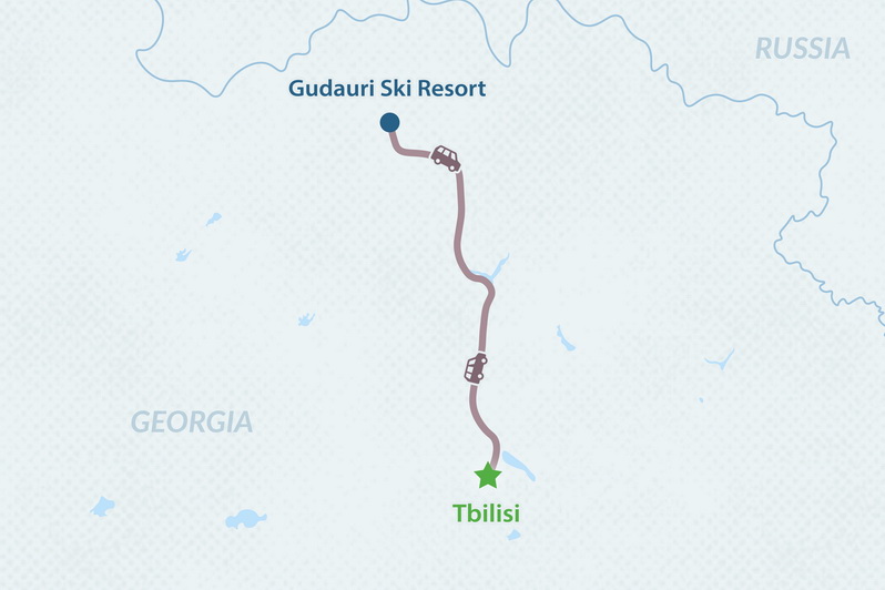 7-Day Gudauri Ski Tour in Georgia Map