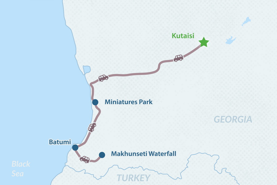 3-day Short Tour to Batumi from Kutaisi Map