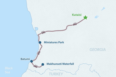 3-day Short Tour to Batumi from Kutaisi Map