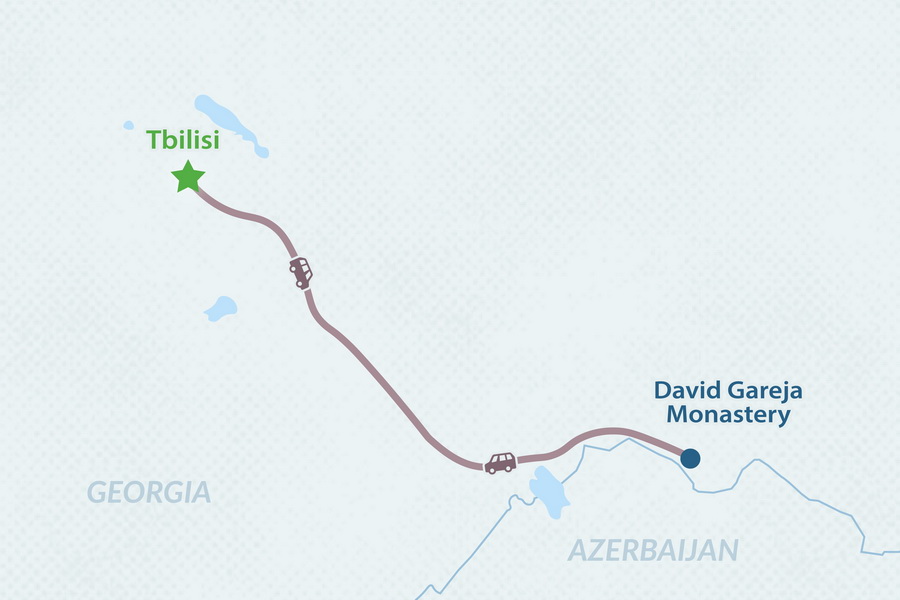 One-day David Gareja Tour Map