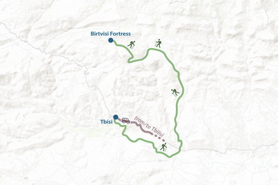One-day Hike to Birtvisi Canyon tour Map