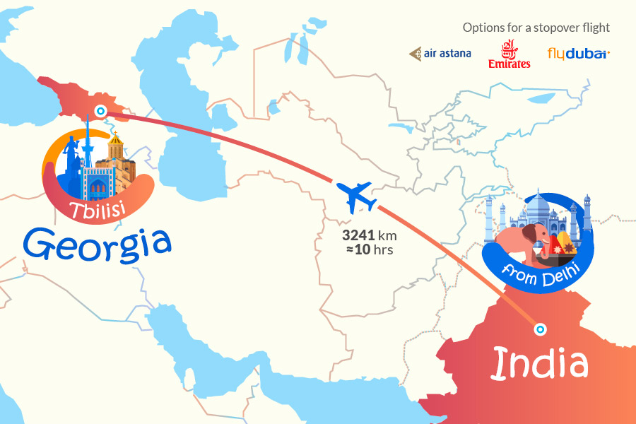 Delhi-Tbilisi Flight, Georgia tours from India
