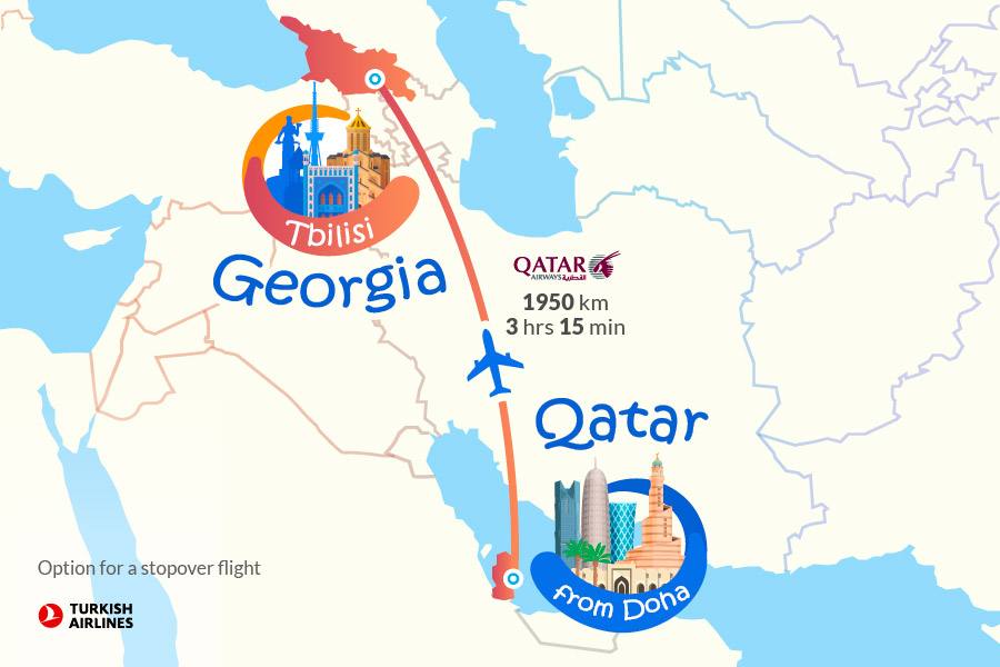 Doha-Tbilisi Flight, Georgia tours from Qatar