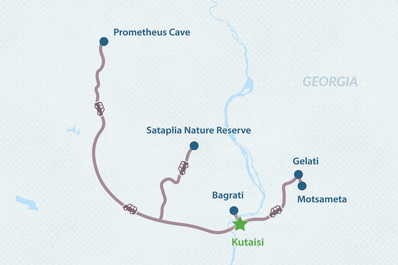 3-дневный семейный тур из Кутаиси Карта