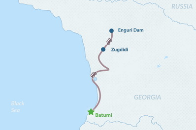 Однодневный тур на Ингурскую ГЭС из Батуми Карта