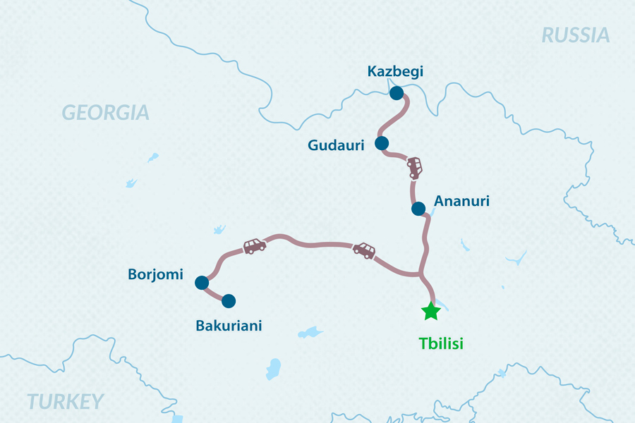 5-day Snow Tour to Georgia Map