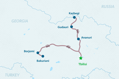 5-day Snow Tour to Georgia Map