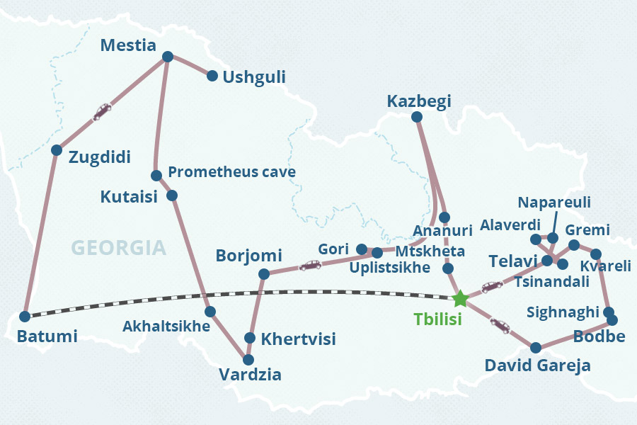 Mapa del itinerario