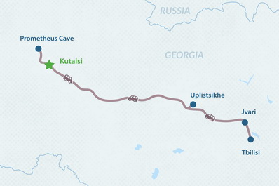 3-day Weekend in Georgia Tour from Kutaisi Map