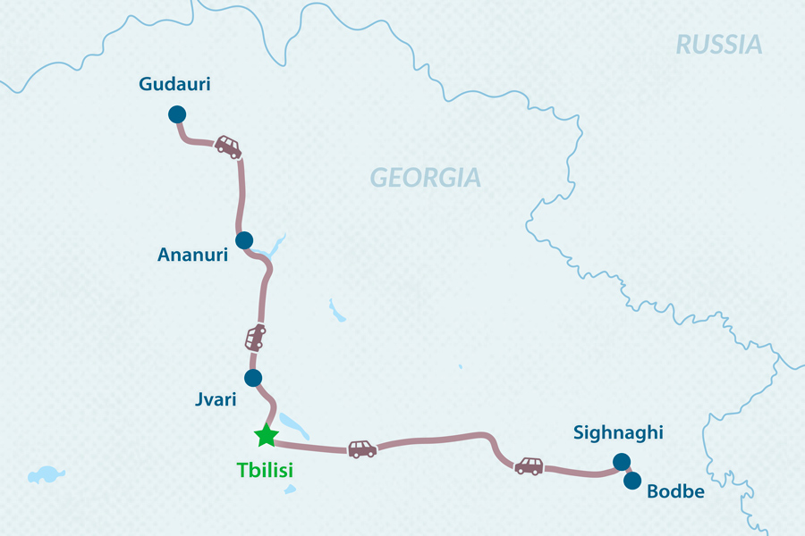 4-дневный зимний тур по Грузии Карта