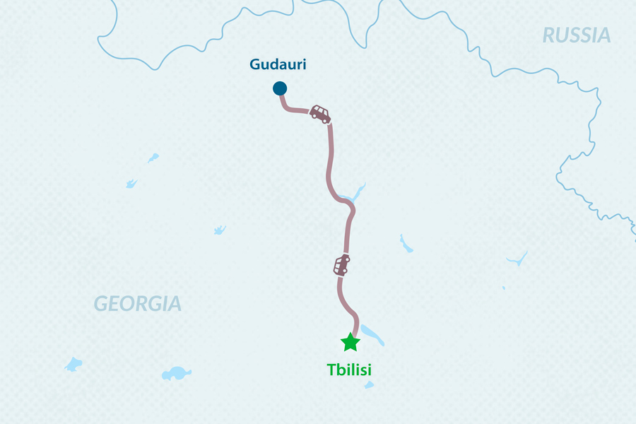 4-day Gudauri Ski Tour from Tbilisi Map