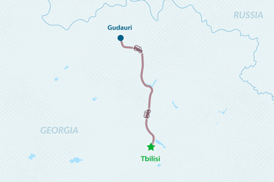 4-day Gudauri Ski Tour from Tbilisi Map
