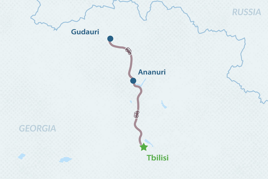One-day Snow Tour to Gudauri Map