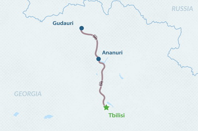One-day Snow Tour to Gudauri Map