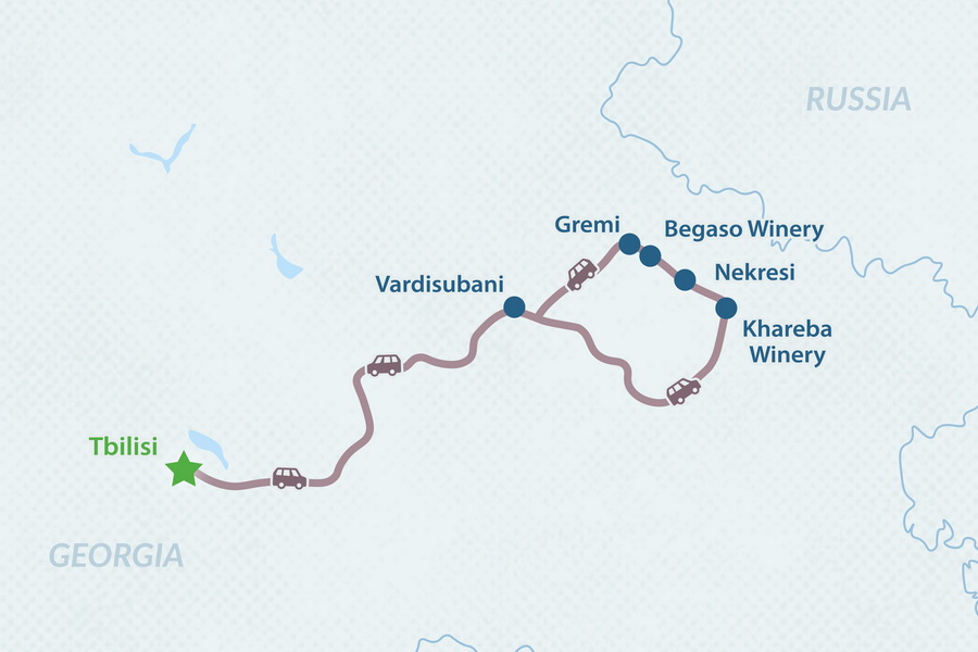 2-day Kakheti Wine Tour from Tbilisi Map