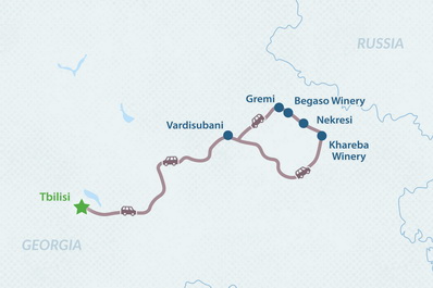 2-day Kakheti Wine Tour from Tbilisi Map
