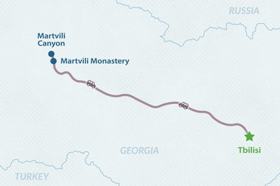One-day Martvili Canyon Tour Map