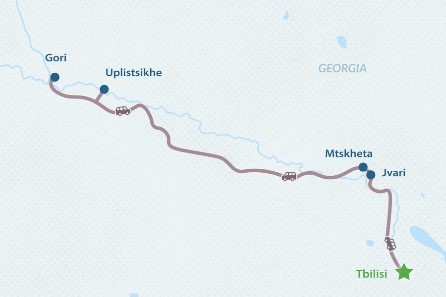 Excursión a Mtskheta, Gori & Uplistsikhe de un día Mapa