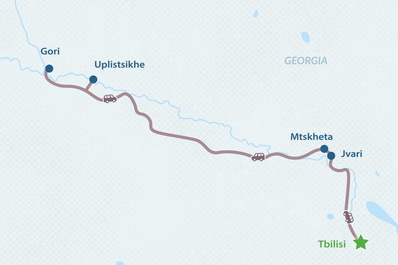 Excursión a Mtskheta, Gori & Uplistsikhe de un día Mapa
