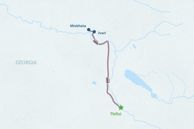 One-day Mtskheta and Jvari Tour Map