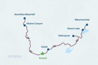 3-Day Nature of Georgia Tour from Kutaisi Map