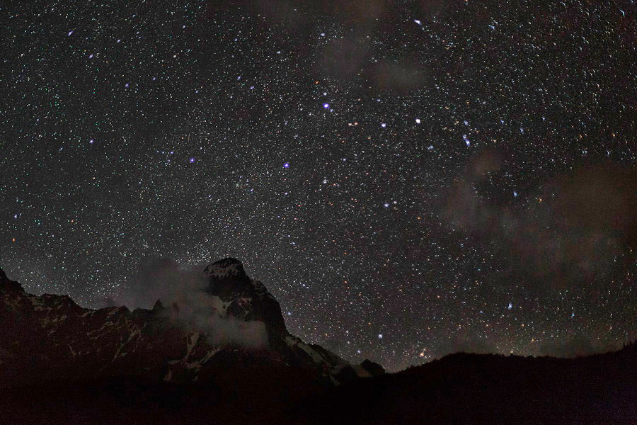 Stars above Ushba