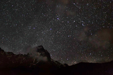 Stars above Ushba