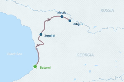 3-day Svaneti Tour from Batumi Map