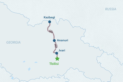 3-дневный тур по Тбилиси и Казбеги Карта