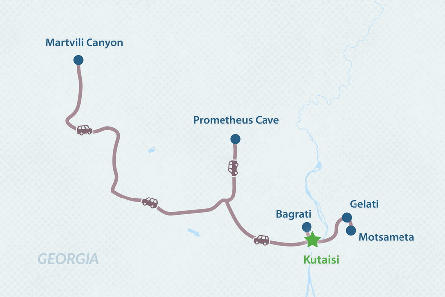 3-дневный тур Кутаиси и его окрестности Карта