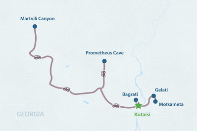 3-дневный тур Кутаиси и его окрестности Карта