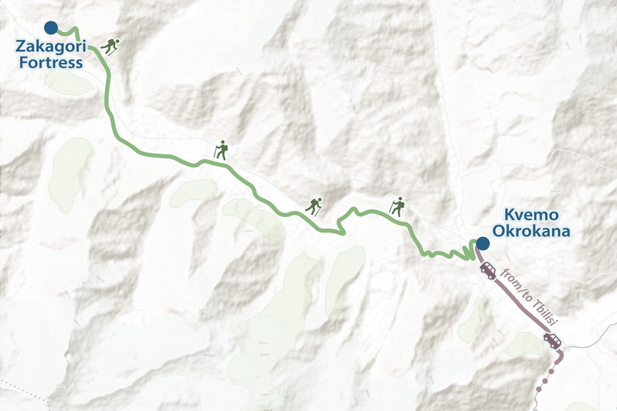One-day Truso Valley Hiking Tour Map