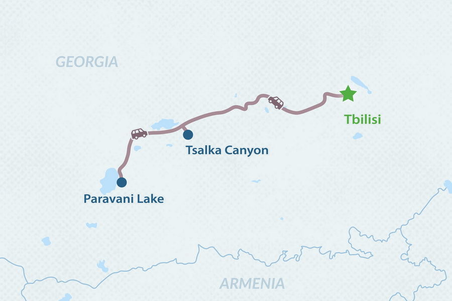 One-day Tour to Tsalka Canyon Map