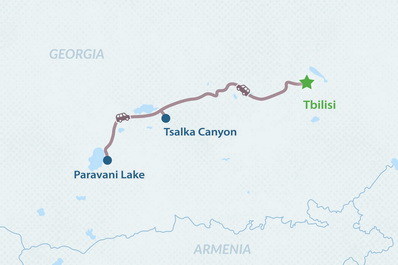 One-day Tour to Tsalka Canyon Map