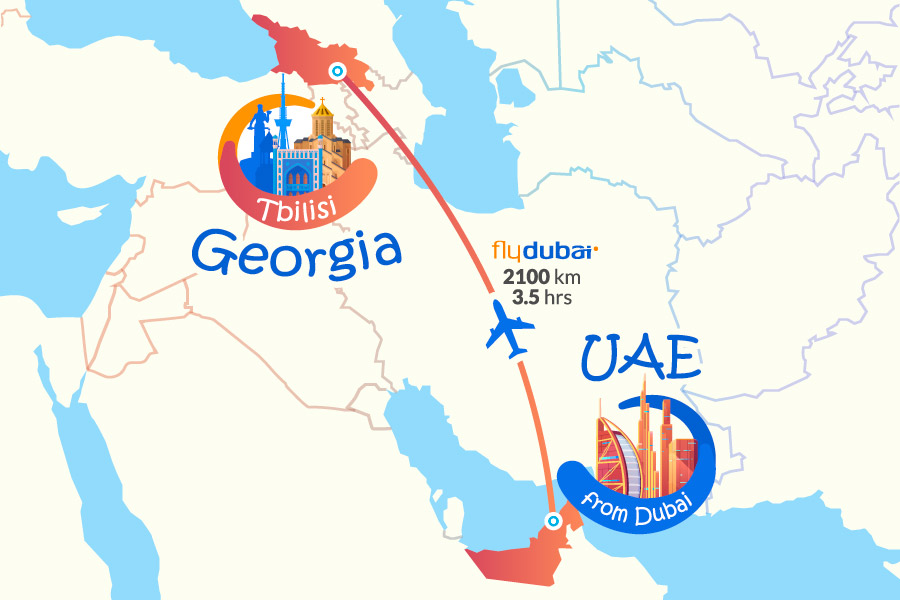 Flight from Dubai to Tbilisi, Georgia tours from Dubai