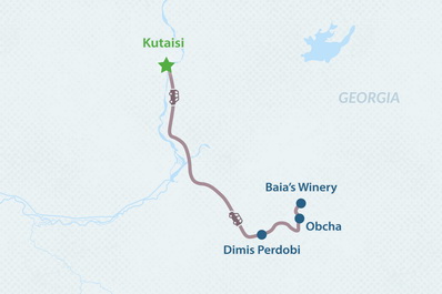 One-day Wine Tour from Kutaisi Map