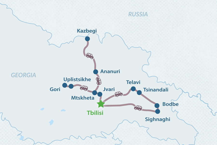 Тур Чудеса Грузии - 5 дней Карта