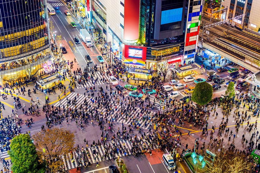 Attraversamento di Shibuya, Tokyo, Giappone