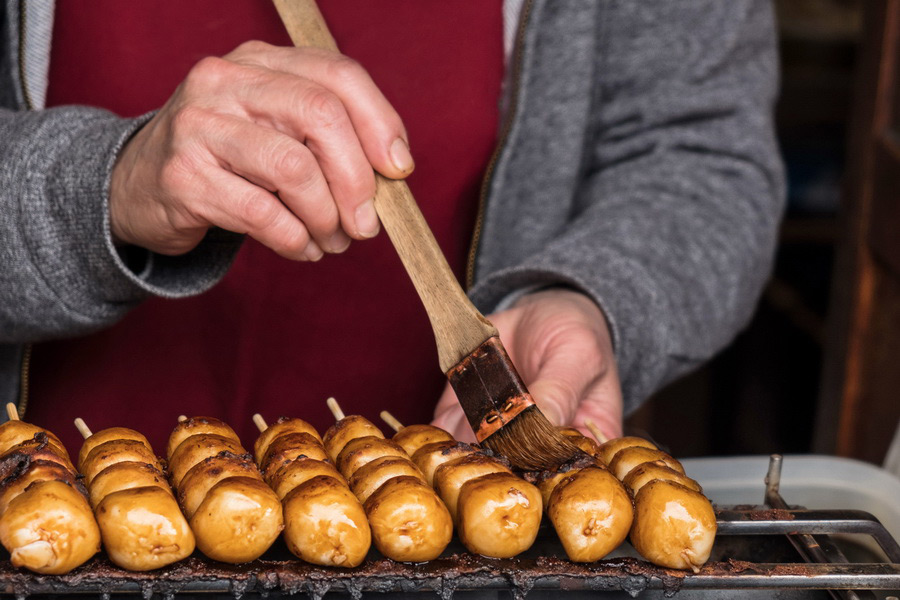 Man Preparing Dango, Kuromon Market, Osaka
