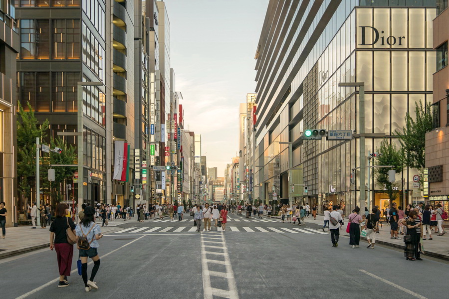 Street of Chuo-dori, Ginza, Japan