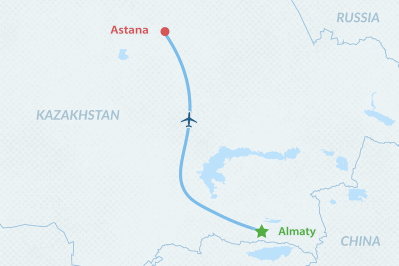 7-day Classic Kazakhstan Group Tour 2026 Map