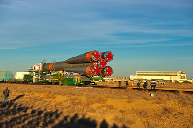 Вывоз ракеты, космодром Байконур