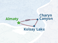 Tour from Almaty to Kolsay lakes and Charyn Canyon