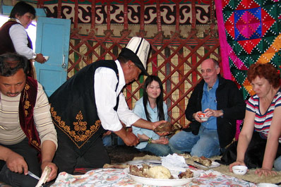 Lunch in yurt