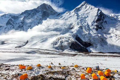 Base camp on Khan Tengri